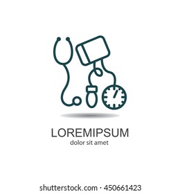 Web line icon. Tonometer.