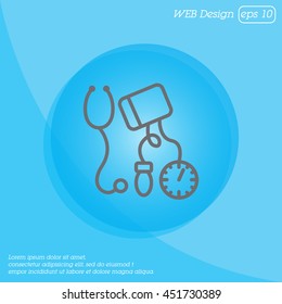 Web line icon. Tonometer.