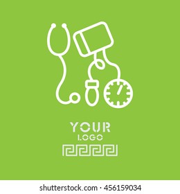 Web line icon. Tonometer.