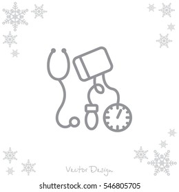 Web line icon. Tonometer.