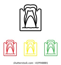 Web line icon. The tooth in the gums, tooth scheme