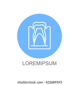 Web line icon. The tooth in the gums, tooth scheme