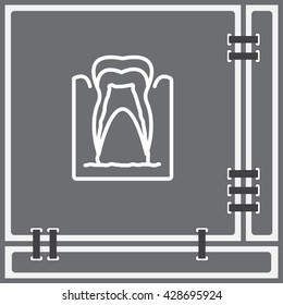 Web line icon. The tooth in the gums, tooth scheme