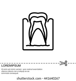 Web line icon. The tooth in the gums, tooth scheme