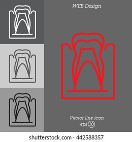 Web line icon. The tooth in the gums, tooth scheme