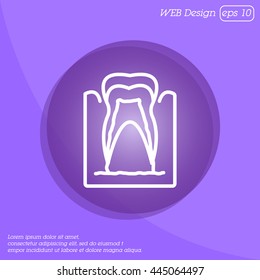 Web line icon. The tooth in the gums, tooth scheme