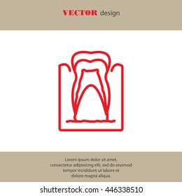Web line icon. The tooth in the gums, tooth scheme