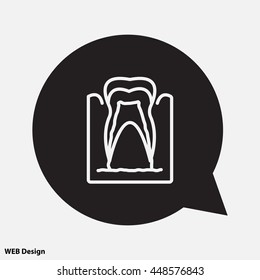 Web line icon. The tooth in the gums, tooth scheme