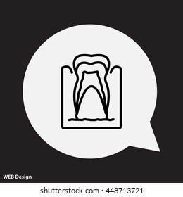 Web line icon. The tooth in the gums, tooth scheme