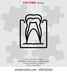 Web line icon. The tooth in the gums, tooth scheme