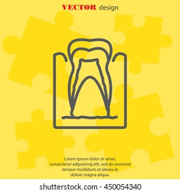 Web line icon. The tooth in the gums, tooth scheme