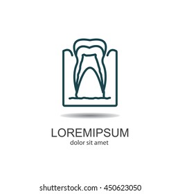 Web line icon. The tooth in the gums, tooth scheme