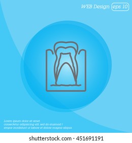 Web line icon. The tooth in the gums, tooth scheme