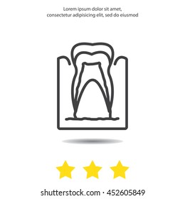 Web line icon. The tooth in the gums, tooth scheme