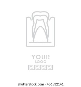 Web line icon. The tooth in the gums, tooth scheme