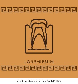 Web line icon. The tooth in the gums, tooth scheme