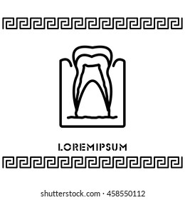 Web line icon. The tooth in the gums, tooth scheme