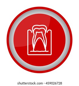 Web line icon. The tooth in the gums, tooth scheme