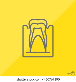 Web line icon. The tooth in the gums, tooth scheme