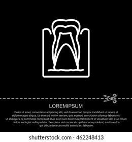 Web line icon. The tooth in the gums, tooth scheme