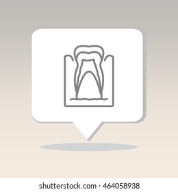 Web line icon. The tooth in the gums, tooth scheme