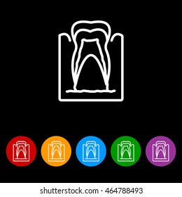 Web line icon. The tooth in the gums, tooth scheme