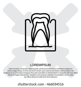 Web line icon. The tooth in the gums, tooth scheme