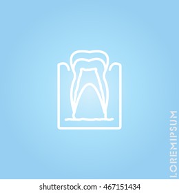 Web line icon. The tooth in the gums, tooth scheme