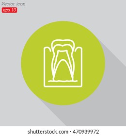 Web line icon. The tooth in the gums, tooth scheme