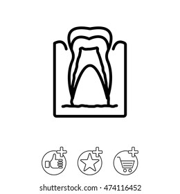 Web line icon. The tooth in the gums, tooth scheme