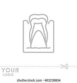 Web line icon. The tooth in the gums, tooth scheme