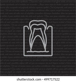 Web line icon. The tooth in the gums, tooth scheme