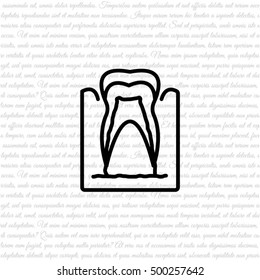 Web line icon. The tooth in the gums, tooth scheme