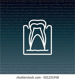 Web line icon. The tooth in the gums, tooth scheme
