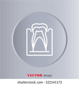 Web line icon. The tooth in the gums, tooth scheme