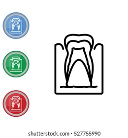 Web line icon. The tooth in the gums, tooth scheme