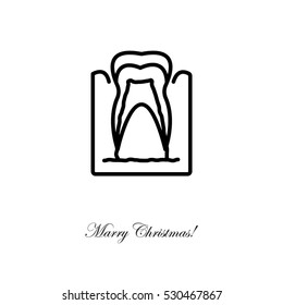 Web line icon. The tooth in the gums, tooth scheme