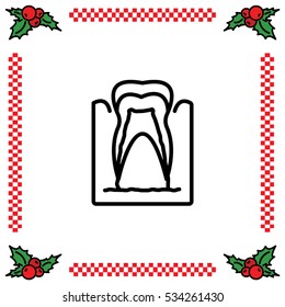Web line icon. The tooth in the gums, tooth scheme