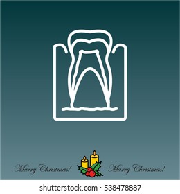 Web line icon. The tooth in the gums, tooth scheme