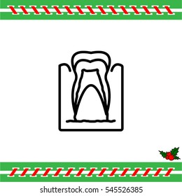 Web line icon. The tooth in the gums, tooth scheme