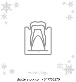 Web line icon. The tooth in the gums, tooth scheme