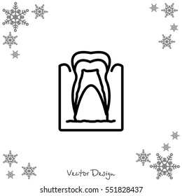 Web line icon. The tooth in the gums, tooth scheme