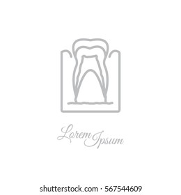 Web line icon. The tooth in the gums, tooth scheme