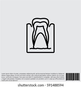 Web line icon. The tooth in the gums, tooth scheme