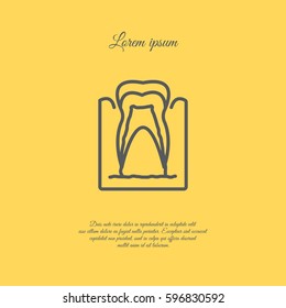 Web line icon. The tooth in the gums, tooth scheme