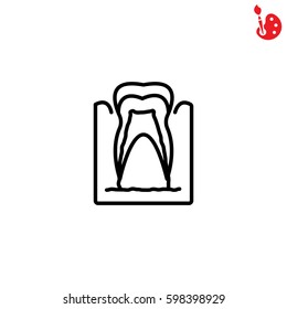 Web line icon. The tooth in the gums, tooth scheme