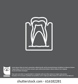 Web line icon. The tooth in the gums, tooth scheme