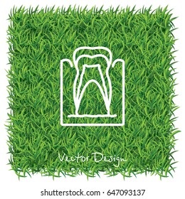 Web line icon. The tooth in the gums, tooth scheme