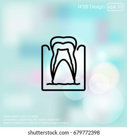 Web line icon. The tooth in the gums, tooth scheme