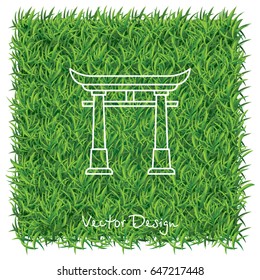Web line icon. Torii, Japan gate